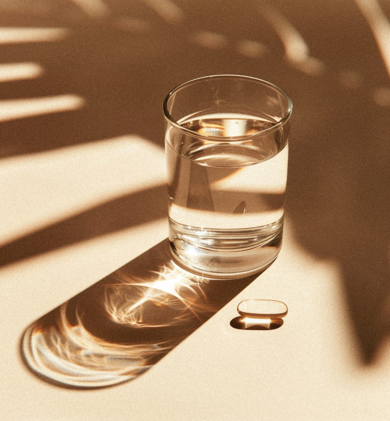 Our Services 4 Glass of water in raking light
